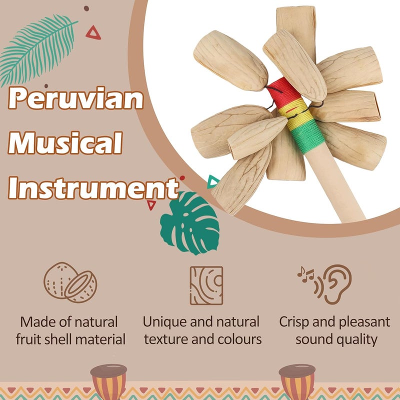 GOGHOST African Natural Rattle Shaker 7.8" x 3.1" Cacho Seed Pod Rattles Handmade Percussion Gifts Peruvian Musical Instrument - Nature Sounds for Meditation, ASMR, Sound Therapy, Yoga (Kasika-1 Pack) - Image 3